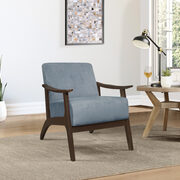 Blue-gray velvet accent chair