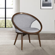 Gray tweed herringbone fabric upholstery accent chair main photo