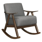 Gray textured fabric upholstery rocking chair main photo
