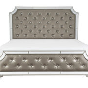 Gray and silver finish striking styling eastern king bed main photo