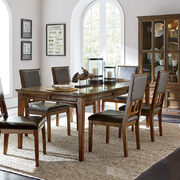 Brown cherry finish separate extension leaf dining table main photo
