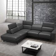 Modern slate gray leather sectional