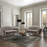 Gray fabric Italy-made tufted sofa