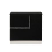 Black lacquer high-gloss finish nightstand main photo