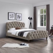 Modern platform bed with tufted head/footboard main photo