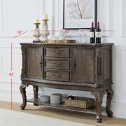Traditional 1-pc gray finish storage side board antique cabriole legs living room furniture main photo