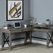 Writing desk with lift top in weathered gray finish main photo