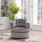 Silver gray velvet modern leisure swivel accent chair