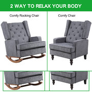 Comfortable rocking chair accent chair with dark gray fabric main photo