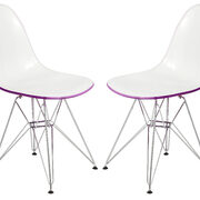 White purple plastic seat and chrome base dining chair/ set of 2 main photo