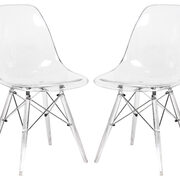Clear plastic seat and acrylic base dining chair/ set of 2 main photo