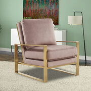 Beautiful gold legs and luxe soft cushions chair in pink main photo