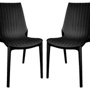 Black finish plastic outdoor dining chair/ set of 2 main photo