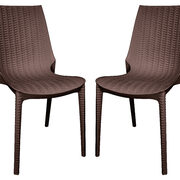 Brown finish plastic outdoor dining chair/ set of 2 main photo