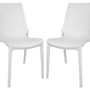 White finish plastic outdoor dining chair/ set of 2 main photo