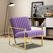 Purple soft tufted velvet fabric accent chair main photo