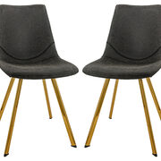 Charcoal leather dining chair with gold metal legs/ set of 2 main photo