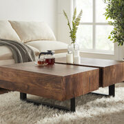 Walnut glide coffee table with sliding top main photo