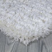 Silky Shag 7'10 x 10'2 Modern & Contemporary Solid White area rug
