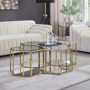Glam style modular coffee table set in hexagon shape