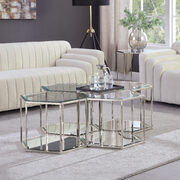 Glam style coffee table set in hexagon shape main photo