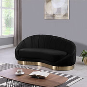 Curved elegant velvet contemporary chaise main photo