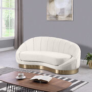 Curved elegant velvet contemporary chaise main photo