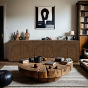 Art-deco style modular 3pcs sideboard / buffet in brown