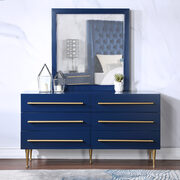 Navy blue contemporary style dresser w/ gold handles main photo