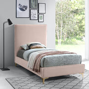 Velvet fabric casual design stand-alone twin bed