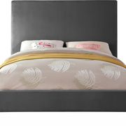 Gray velvet casual style full bed w/ gold & silver legs main photo