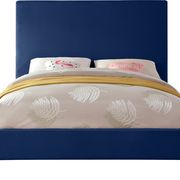 Navy velvet casual style full bed w/ gold & silver legs main photo