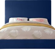 Navy velvet casual style full bed w/ gold & silver legs