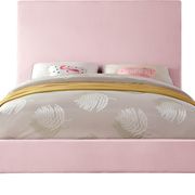 Pink velvet casual style full bed w/ gold & silver legs main photo