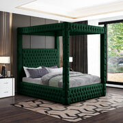 Tufted green velvet stylish canopy bed