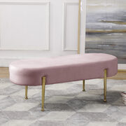 Pink contemporary velvet bench main photo