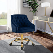 Velvet stylish adjustable height / gold base computer chair main photo