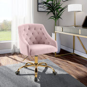 Velvet stylish adjustable height / gold base computer chair main photo