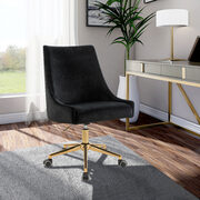 Velvet / gold base stylish contemporary office chair main photo