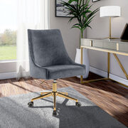 Velvet / gold base stylish contemporary office chair