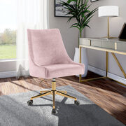 Velvet / gold base stylish contemporary office chair main photo