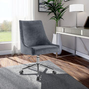 Velvet / chrome base stylish contemporary office chair main photo