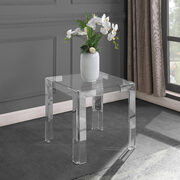 Chrome / glass glam style square end table main photo