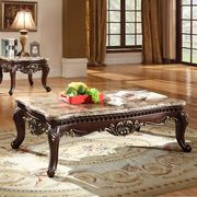 Classis style coffee table w/ real marble top main photo