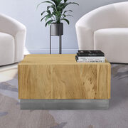 Contemporary square silver solid acacia wood table main photo