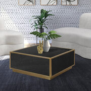Glam contemporary style black faux marble cocktail table main photo