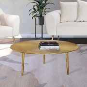 Gold textured metal finish coffee table main photo