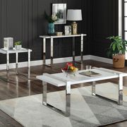 Silver / white high gloss contemporary coffee table main photo