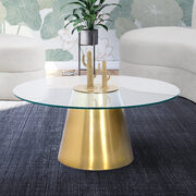 Round glass top / gold base contemporary coffee table main photo