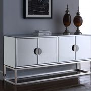 Mirrored contemporary buffet in chrome finish